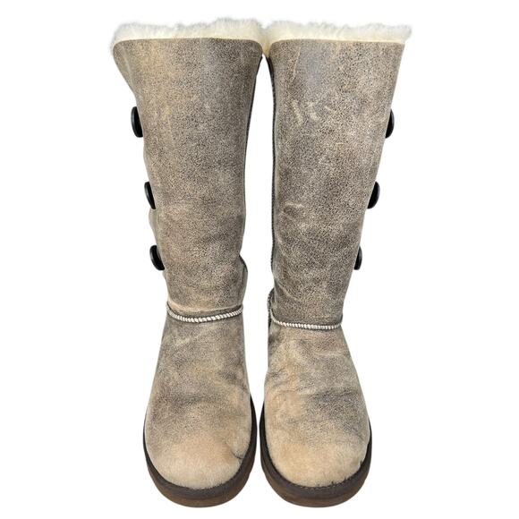 UGG Women’s Bailey Button III Brown Bomber Tall Winter Boot Size US 10 - Picture 6 of 10
